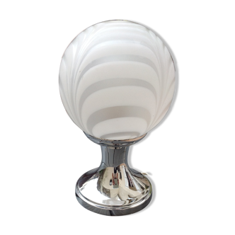 Vintage lamp, chrome and opaline, year 70