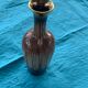 Soliflore vase in beige and gold glazed ceramic, numbered and vintage