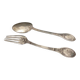 Pair of Gorini silver cutlery, Empire style, Minerva hallmark and richly decorated monogram