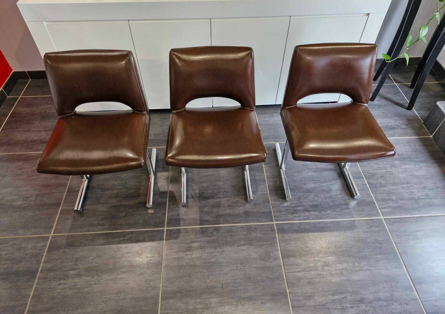 Set of 3 designer chairs by Georges Frydman, 1960s