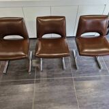 Set of 3 designer chairs by Georges Frydman, 1960s