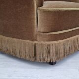 1960s, Danish high back armchair, original upholstery, green velour