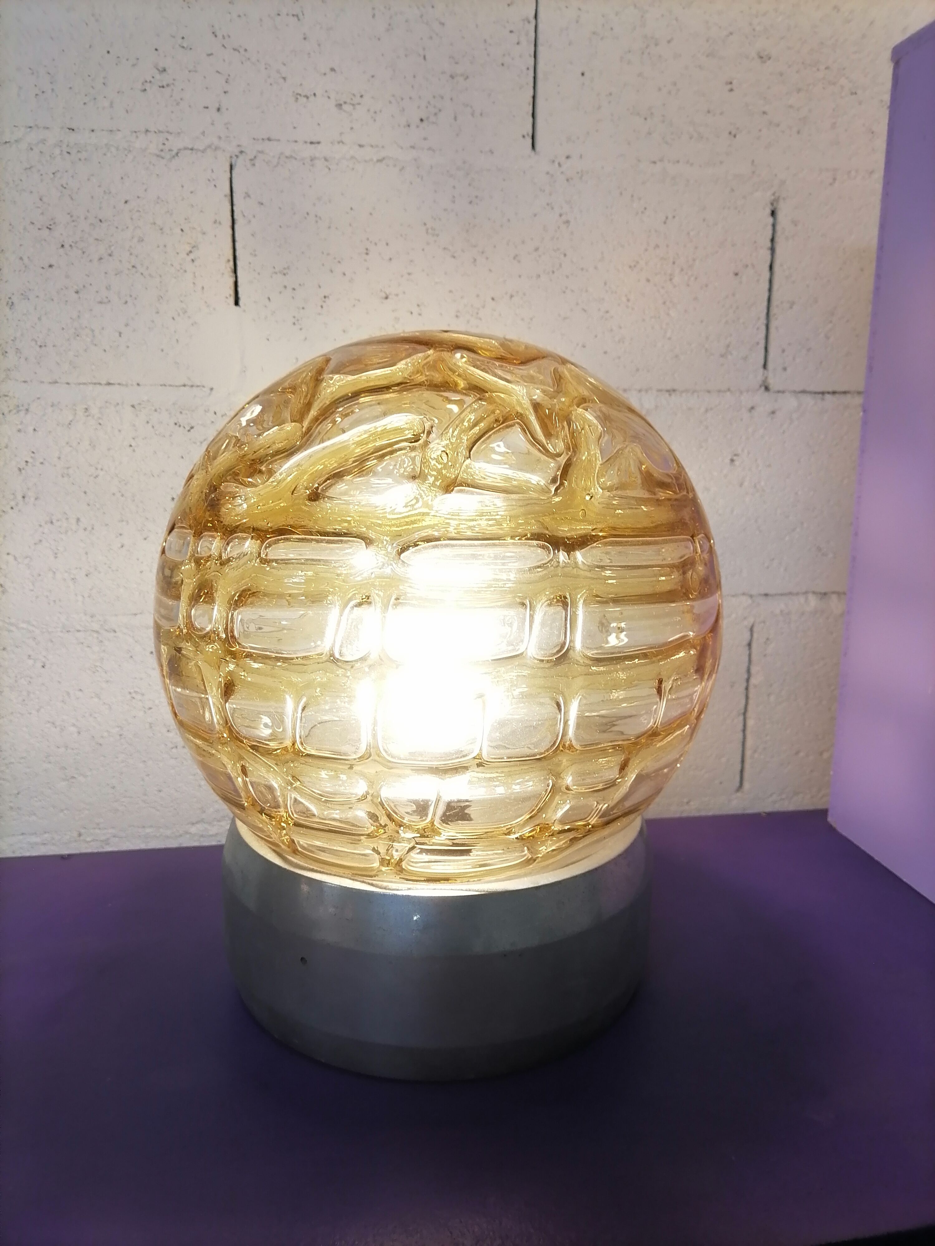 Lampe années 70 verre