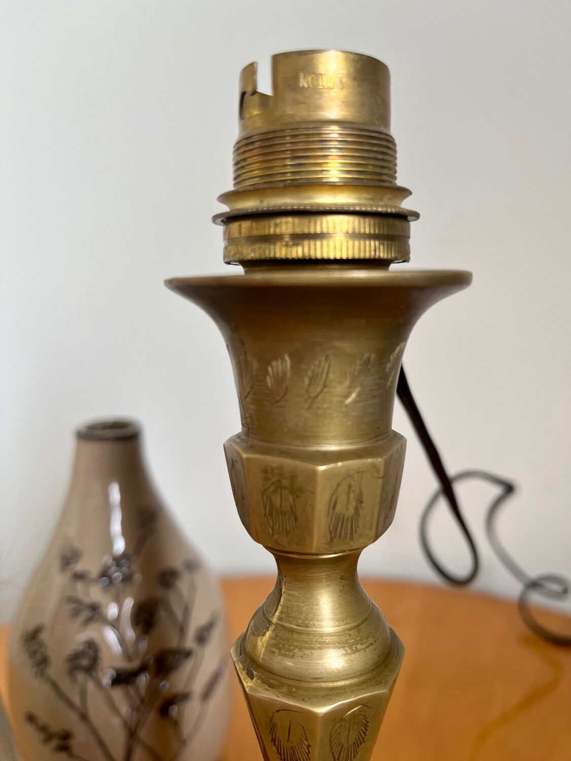 Golden brass candle holder lamp