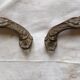 2 antique carved solid brass handles