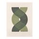 Collection de 6 peintures abstraites sur papier col. vert sauge signée Eawy