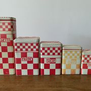 Old metal spice boxes Family counter