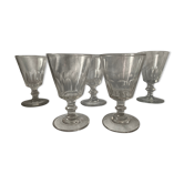 Suite of 5 old Baccarat walking glasses in crystal and glass