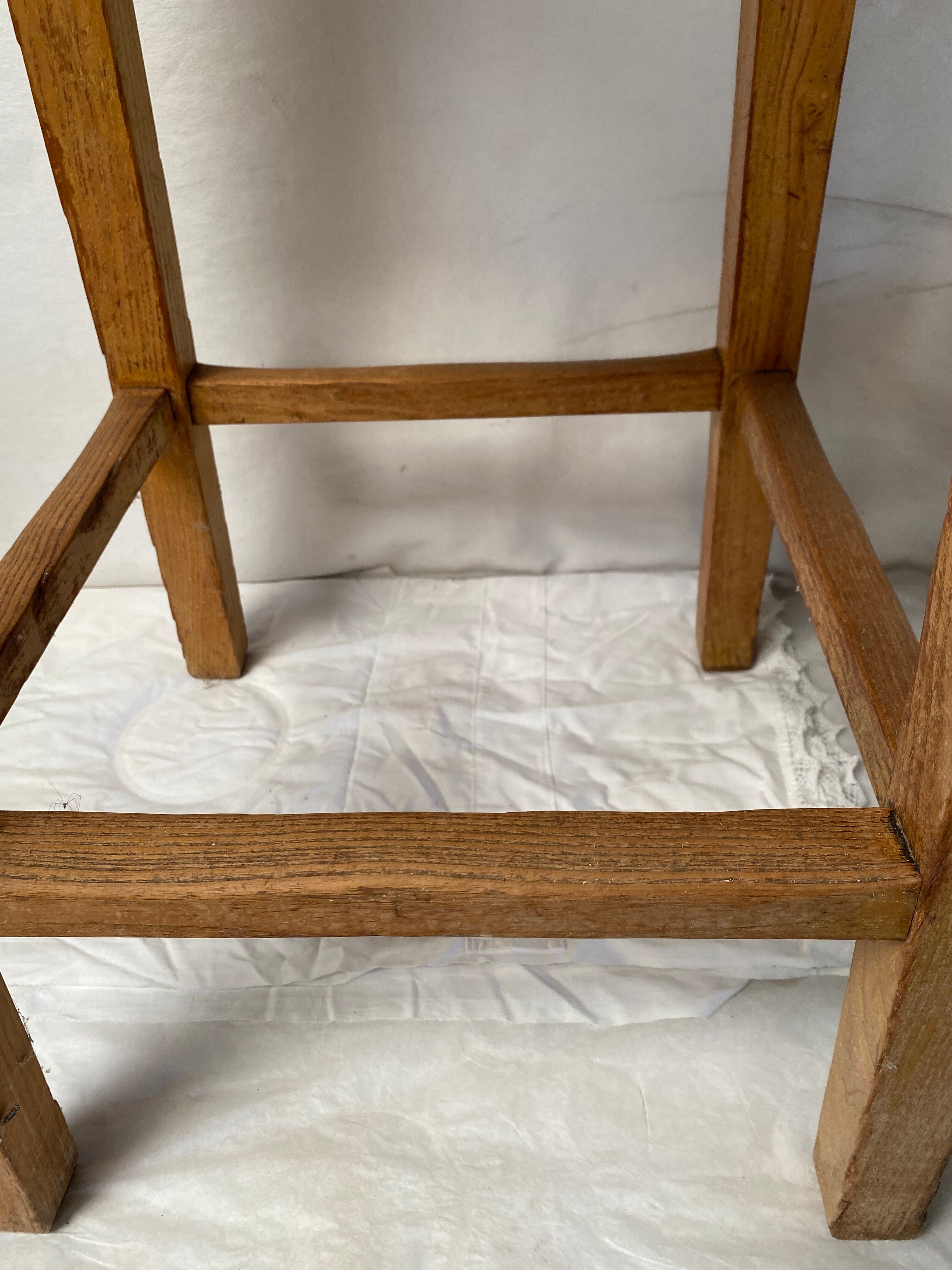 Studded oak farmhouse stool