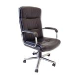 German office armchair black leather 70s