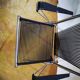 Chromed metal armchair with black scoubidous 1960