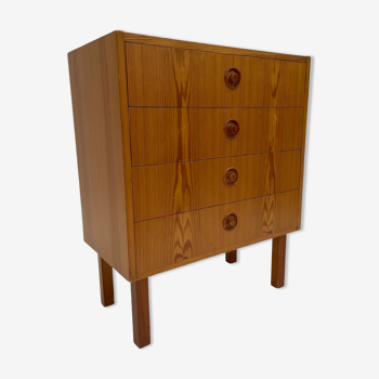 Vintage chest of drawers pinewood 60s design
