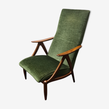 Fauteuil vintage en teck design hollandais