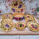 Lot de 9 assiettes à dessert en barbotine Sarreguemines France décor fruits