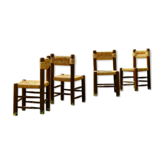 Chaises en paille & bois