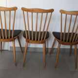 3 chairs Baumann V5 skaï black light beech