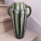 Large enameled ceramic vase 1940 Vierzon ceramic
