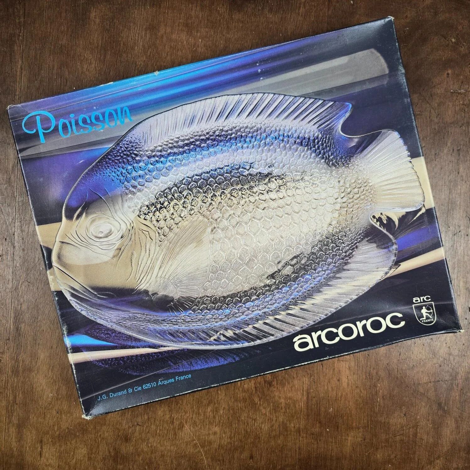 Large fish plate arcoroc vintage haribo – original box