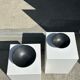 Duo of gray Indonesian ceramic bowls or salad bowls