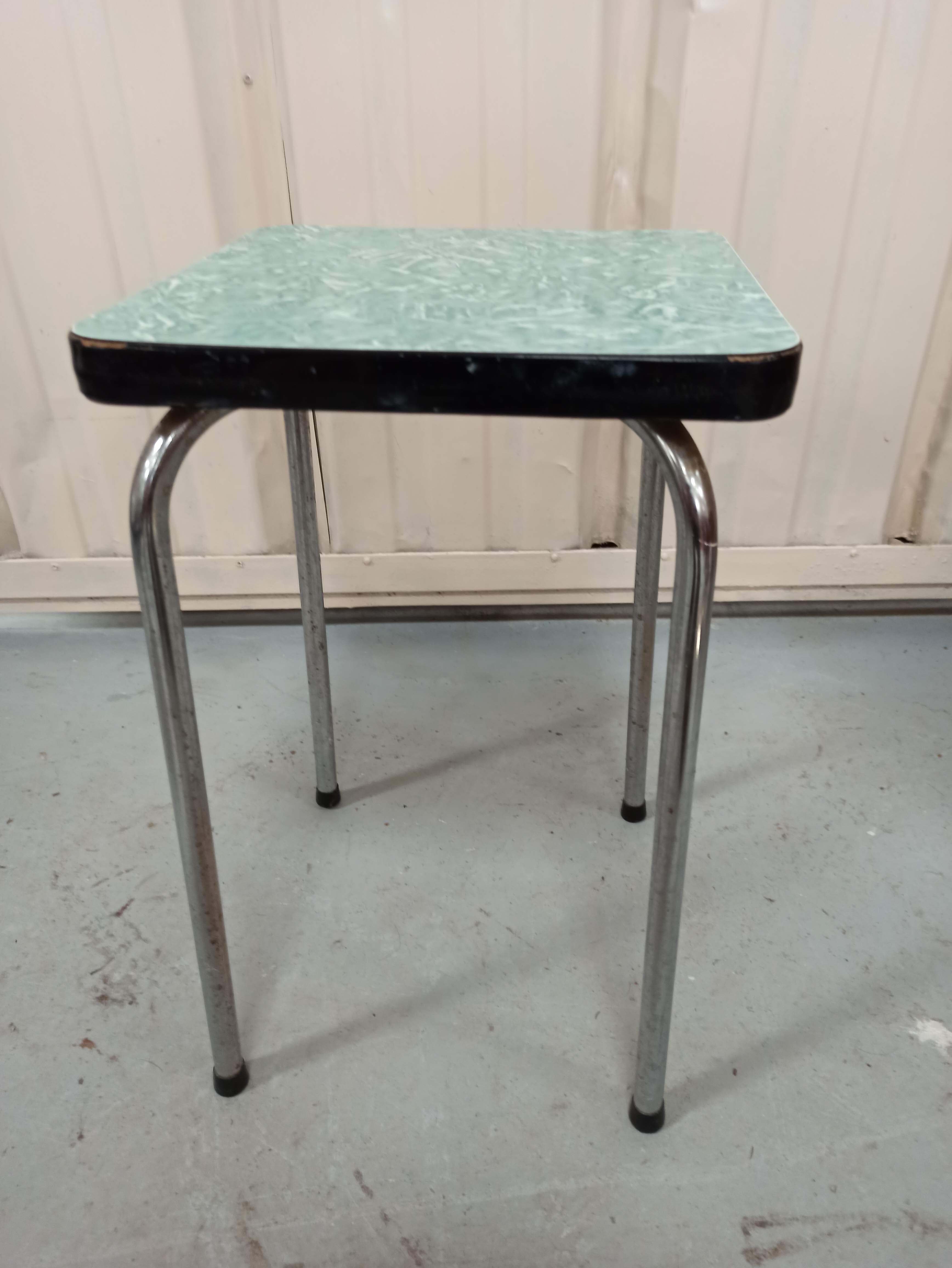 Green Formica stool