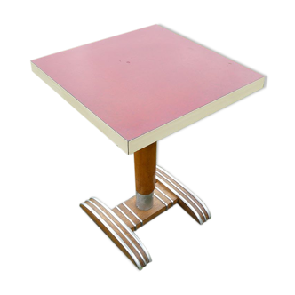 Old bistro table in wood and metal 40/50