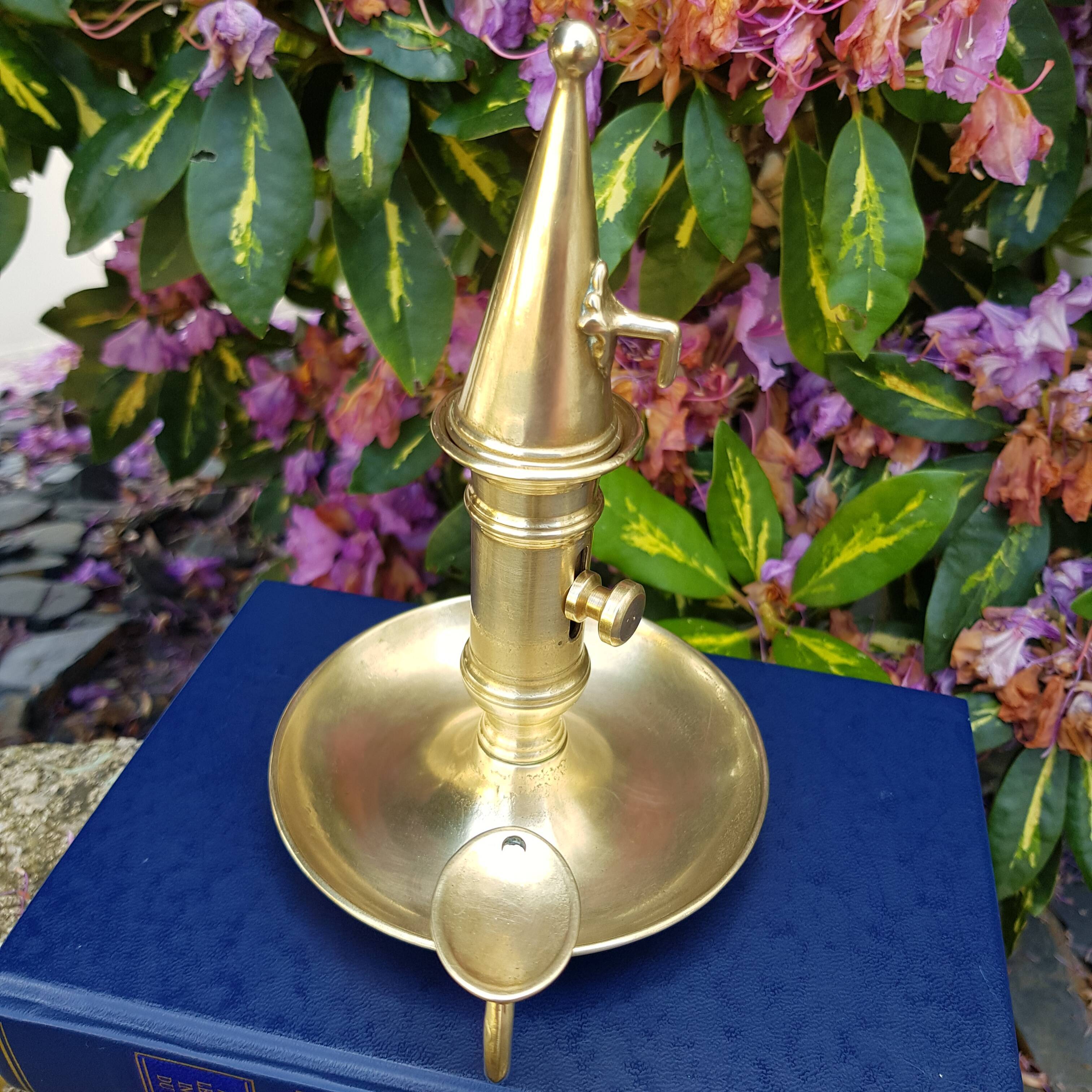 Cellar rat candle holder and brass extinguisher