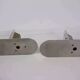 Paire d'appliques en inox et verre