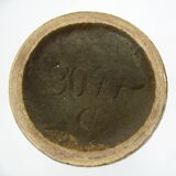 Small brown and beige ceramic vase - VEB Haldensleben - vintage 60s