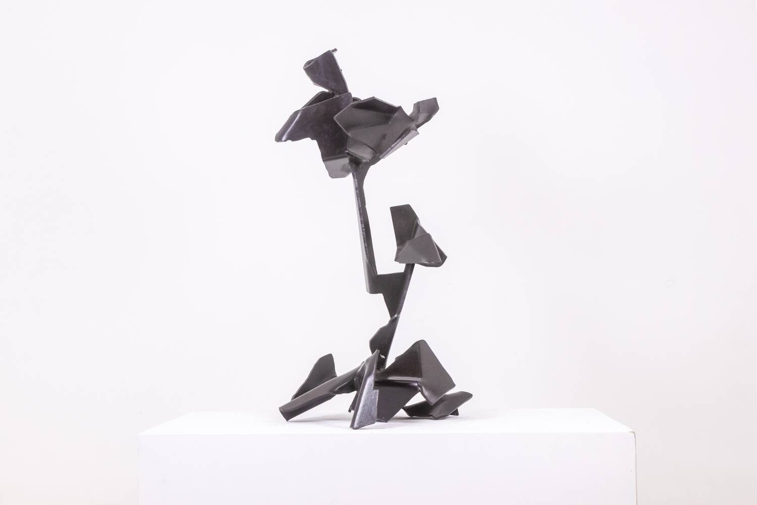 Jean Campa. Geometric sculpture in polished metal. 1980s.