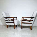 Paire de fauteuils art déco, noyer, hongrie - nouvelle garniture