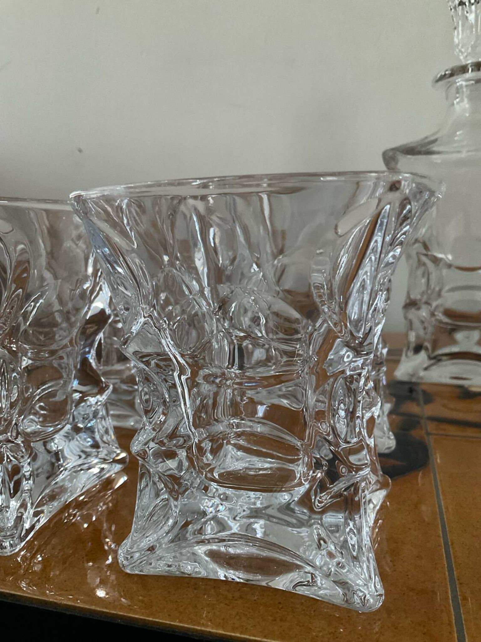 Vintage Bohemian crystal whisky set