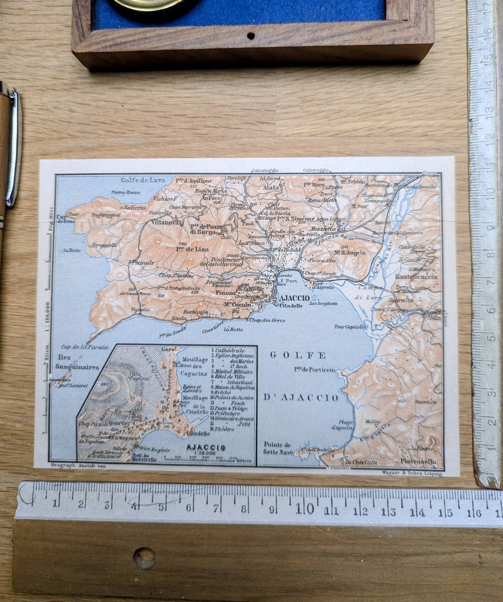 The Gulf of Ajaccio, original plan printed in 1906.