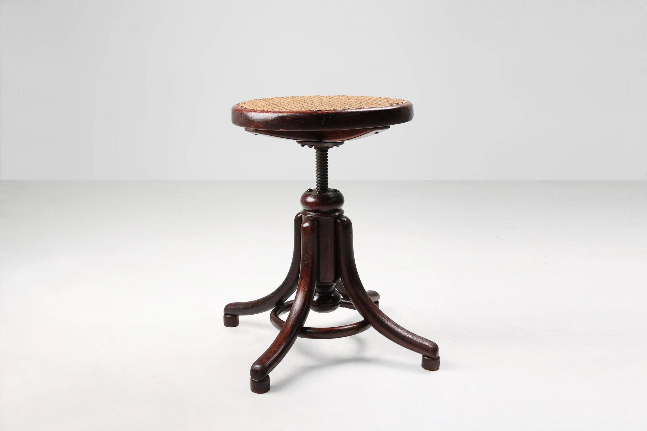 Austrian Piano Stool in Beech and Bentwood by Michael Thonet for Thonet, 18