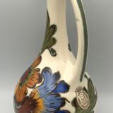 Ancien vase en porcelaine royal gouda hollande décor main signé, 18 cm