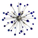 Blue “star” murano glass sputnik chandelier