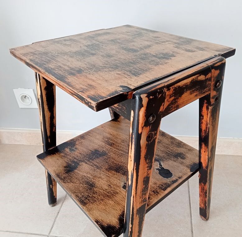 Vintage side table compass legs