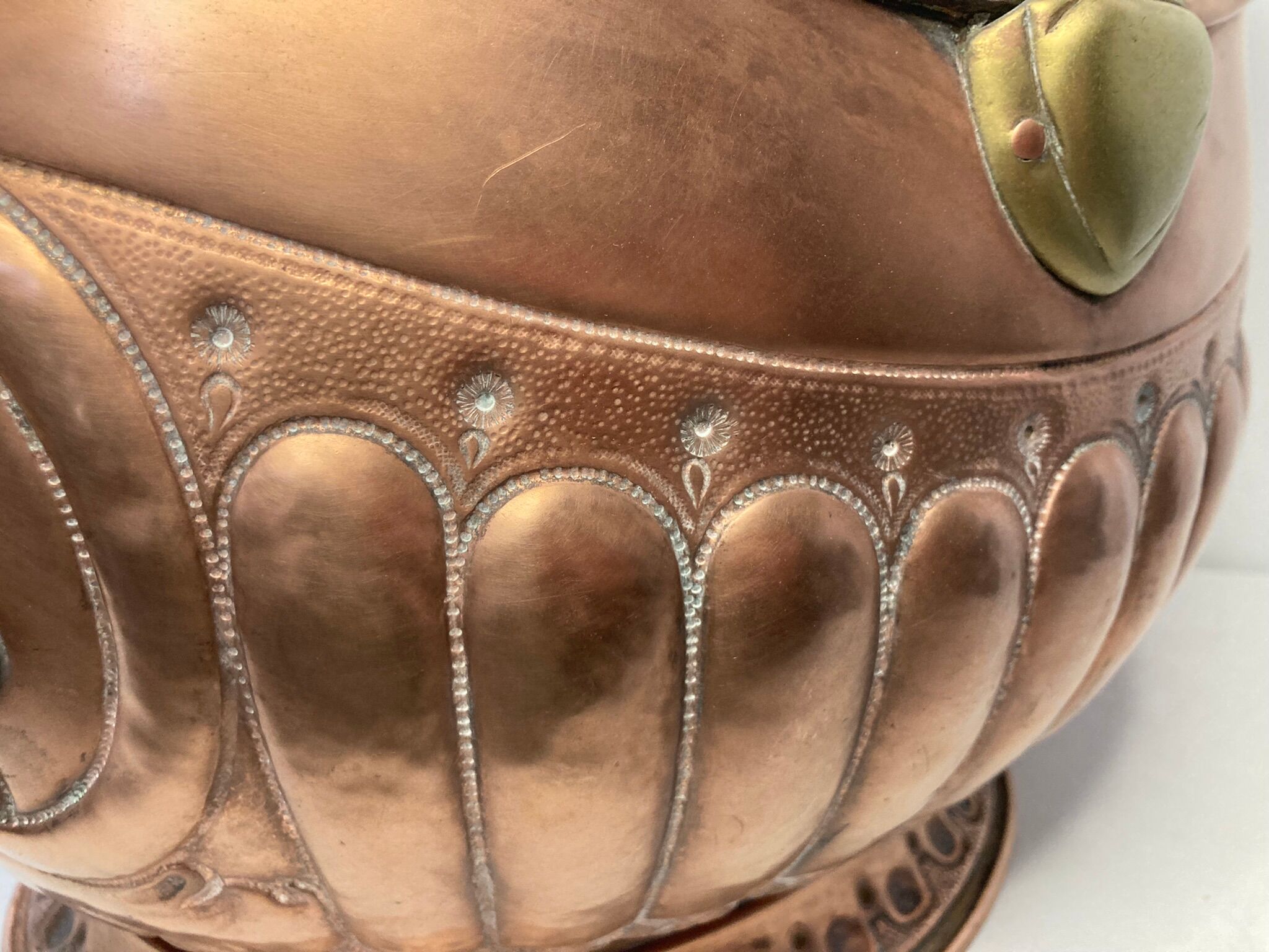 19th century copper and brass coal bucket