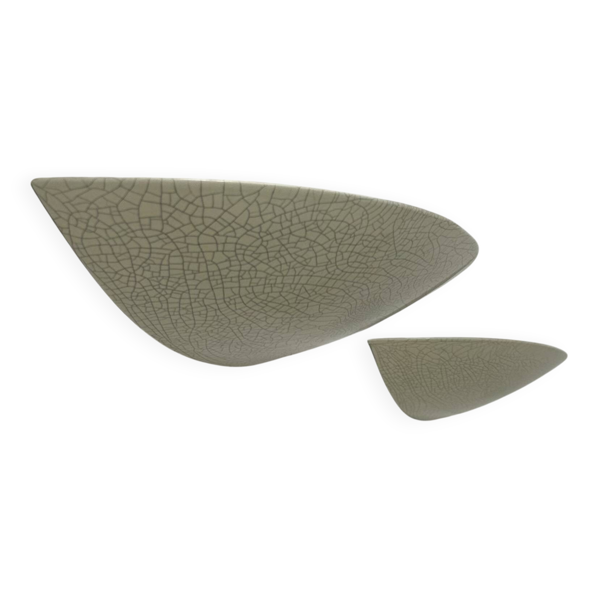 Pair of vintage wall lights in crackled porcelain, France, 1970.