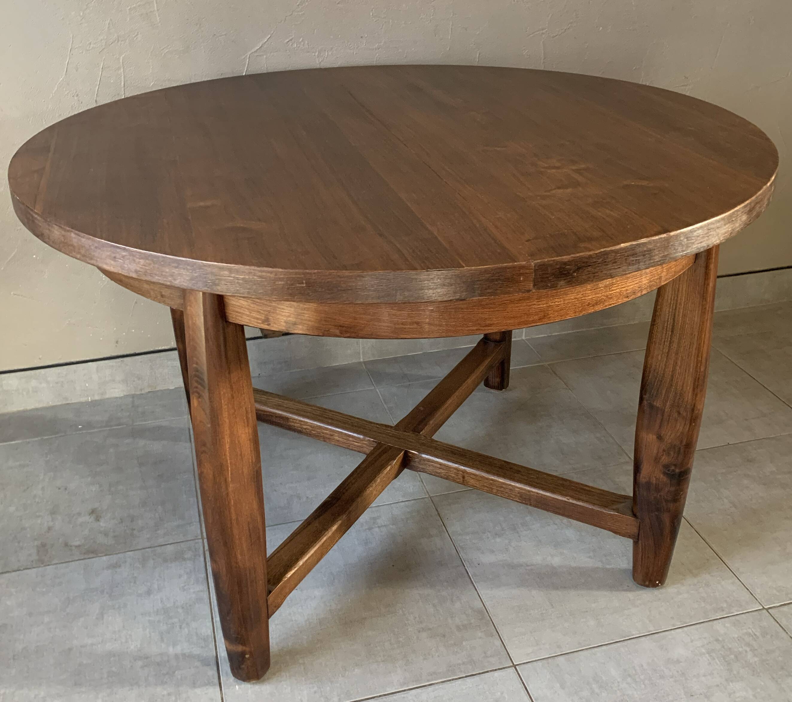Vintage extendable wooden table from the 50s with independent extension