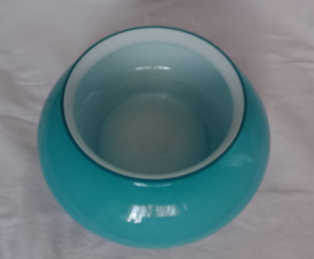 Art Deco Ceiling Lamp Turquoise Opaline Glass