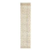 Vintage Turkish Oushak handmade wool cotton beige runner rug 63x295