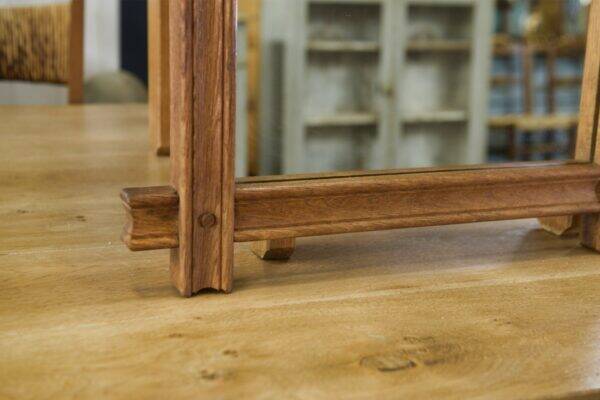 1950s Brutalist style solid oak mirror