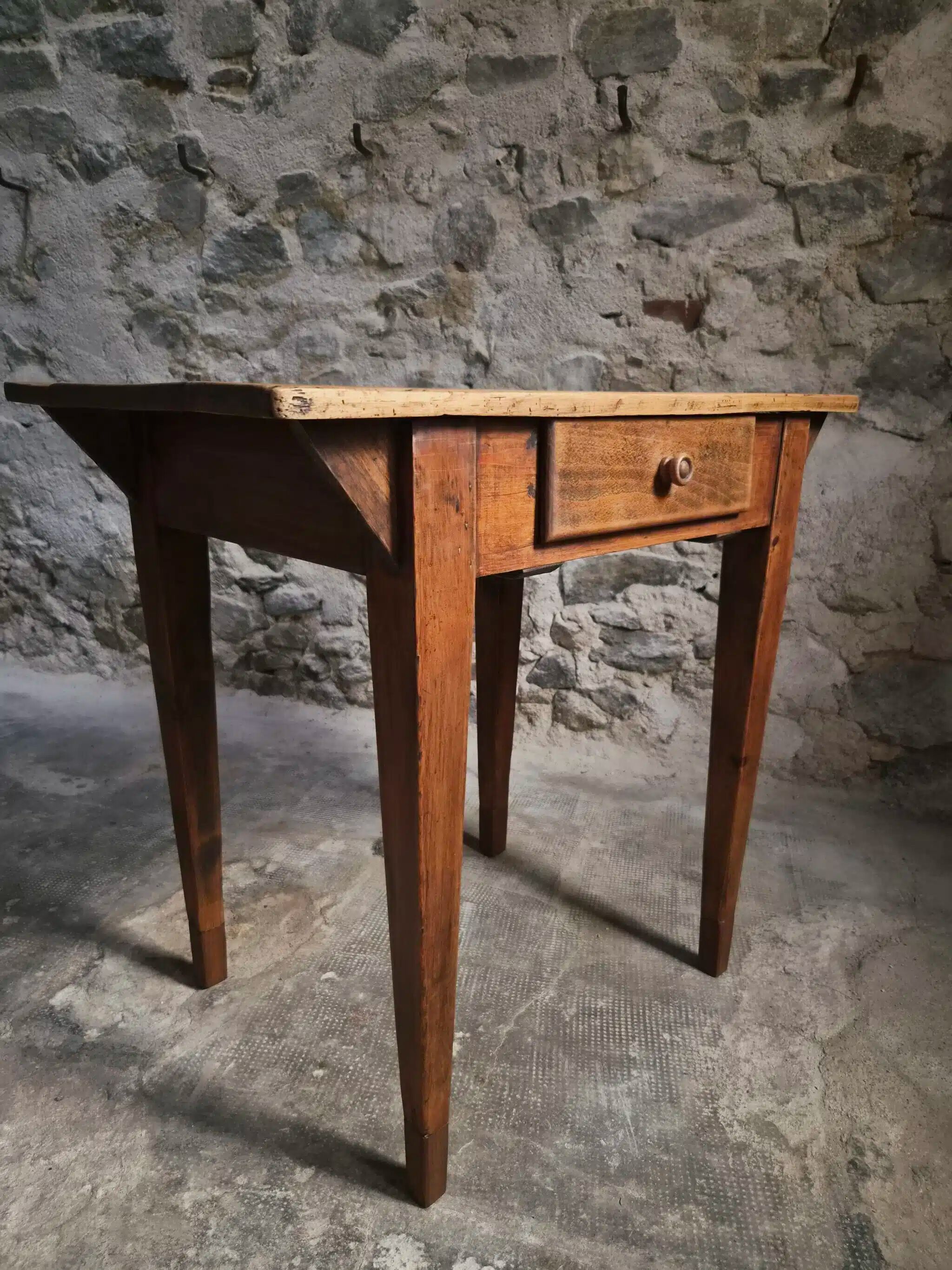 Compact French work table with bistro chair | Table circa 1900 | Chair circa 1950