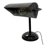 Lampe de bureau vintage de style banquier noir, années 1950