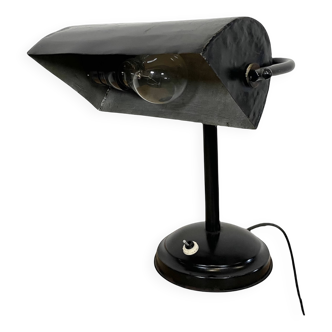Vintage Black Bankers Desk Lamp, 1950s