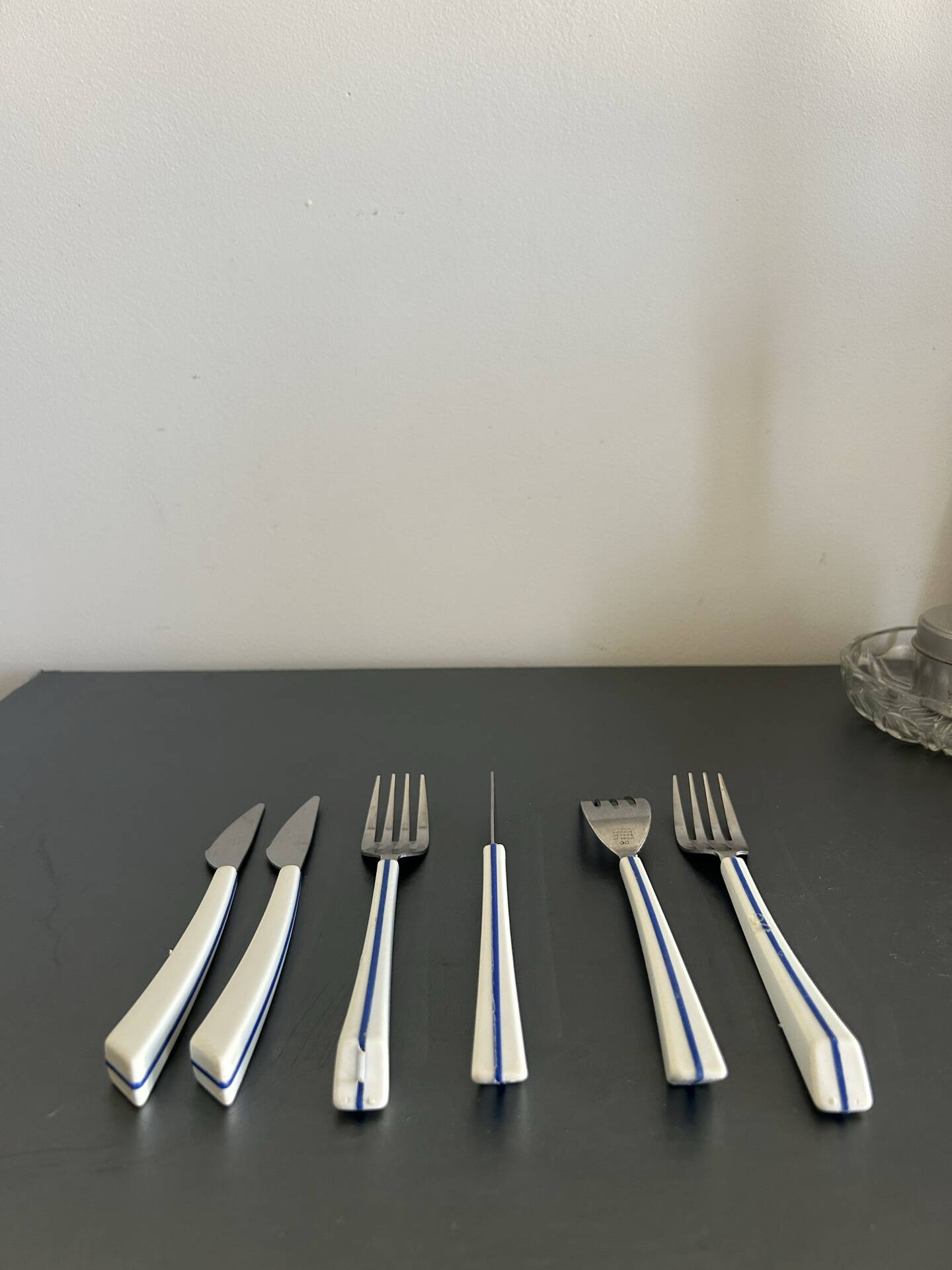 6 place settings Nathalie Georges for Air France 1980
