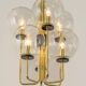 Superb brass suspension in Sciolari style, Germany, 1970s.