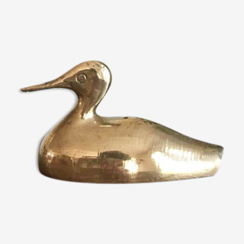 Duck brass - brass statuette - vintage midcentury brass statue