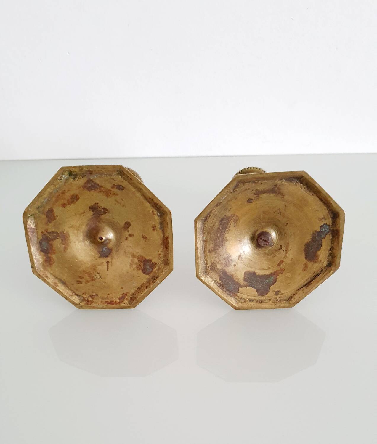 Pair of gilt bronze candlesticks signed Alfred Daubrée, Napoleon III