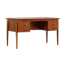 Teak executive desk with 6 drawers